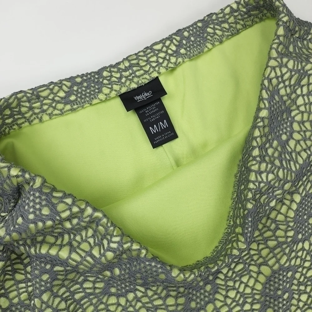 Mossimo Green Gray Laced Embroidered Skirt Sz M - Picture 7 of 7